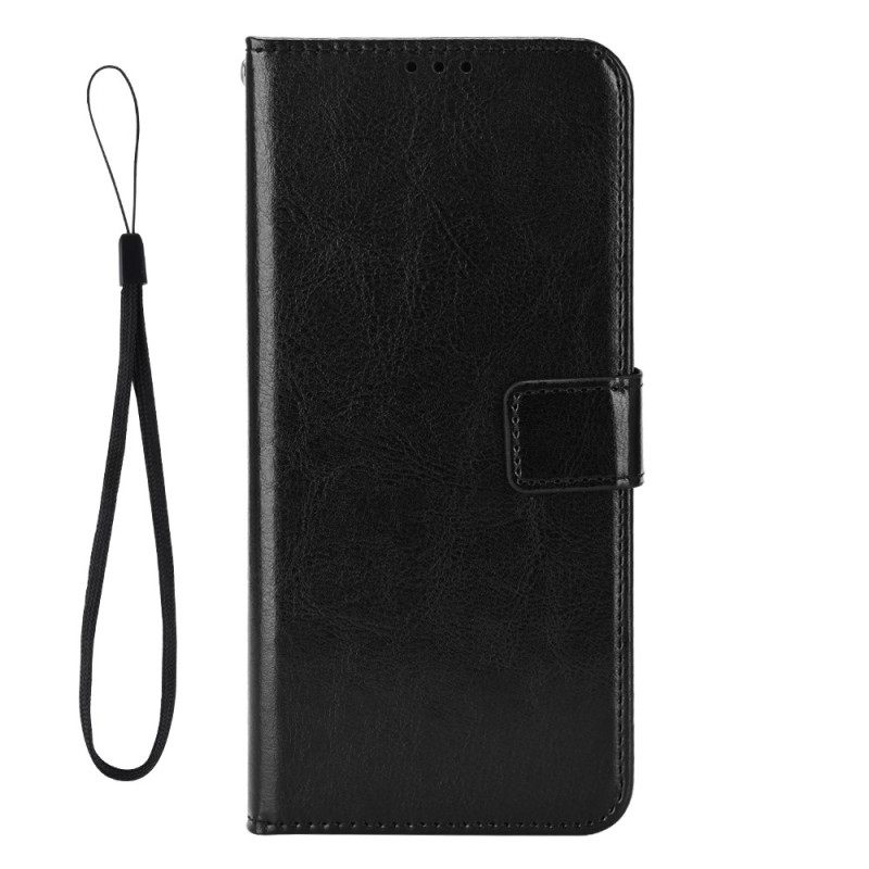 Flip Case Realme C30 Suojaketju Kuori Vahattu Keinonahkahihna