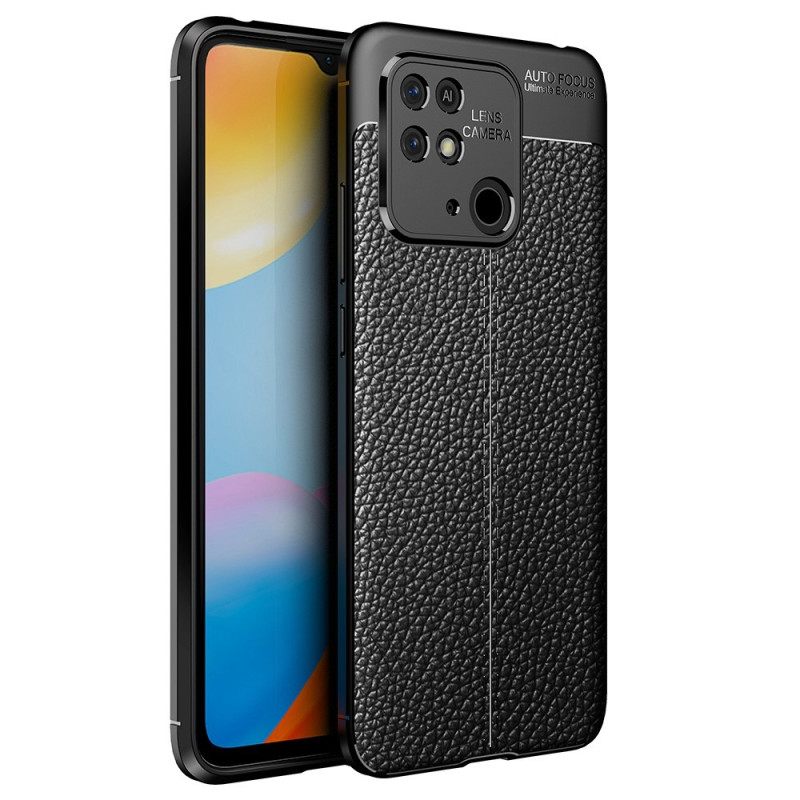 Case Xiaomi Redmi 10C Double Line Litchi Leather Effect