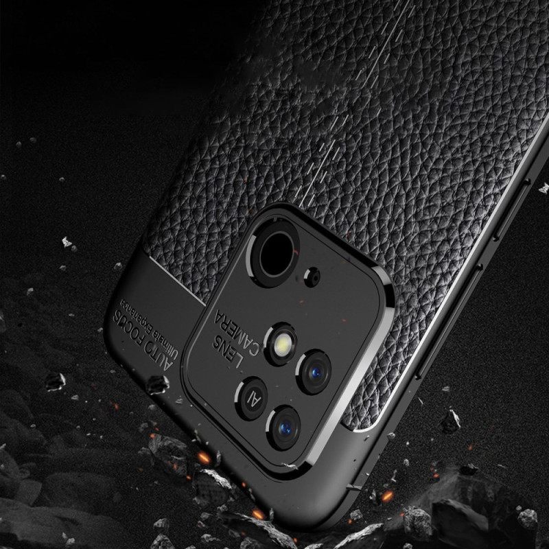Case Xiaomi Redmi 10C Double Line Litchi Leather Effect