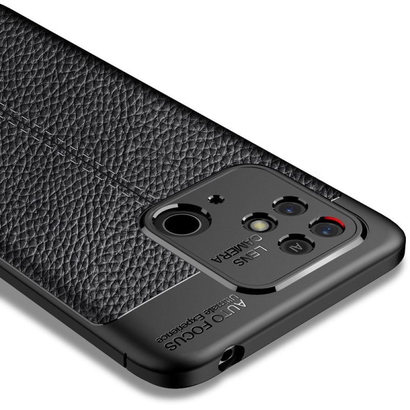 Case Xiaomi Redmi 10C Double Line Litchi Leather Effect