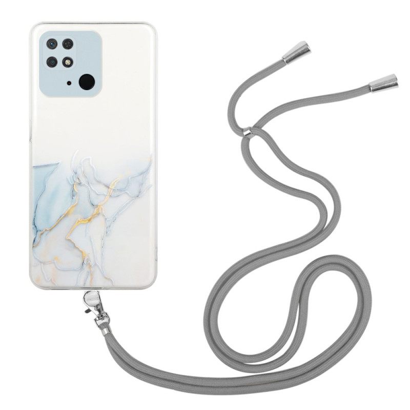Case Xiaomi Redmi 10C Kiristysnyörillä Marble Cordille