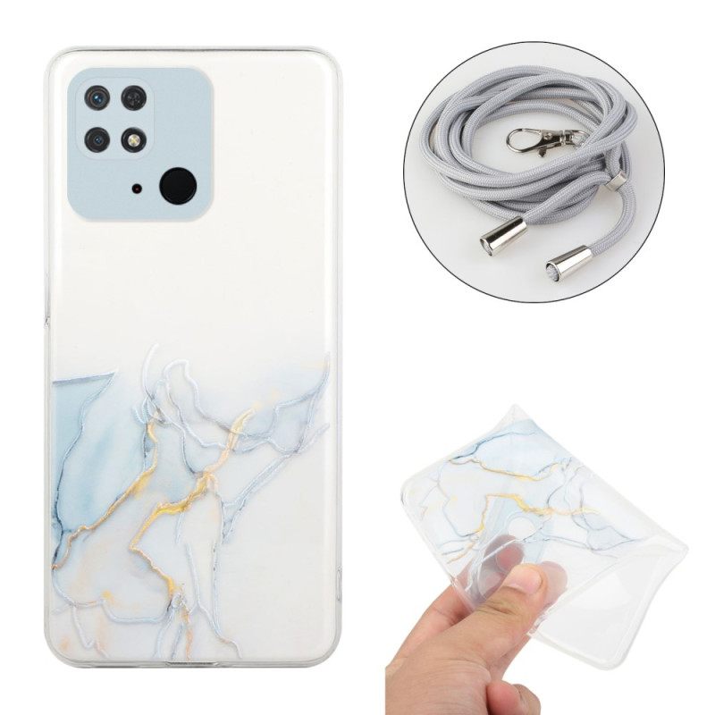 Case Xiaomi Redmi 10C Kiristysnyörillä Marble Cordille