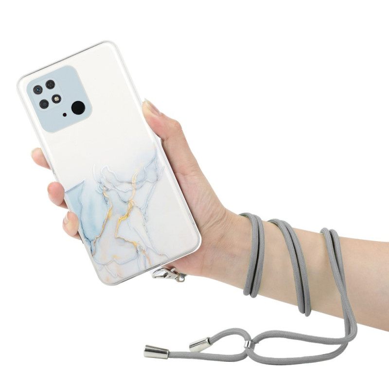 Case Xiaomi Redmi 10C Kiristysnyörillä Marble Cordille