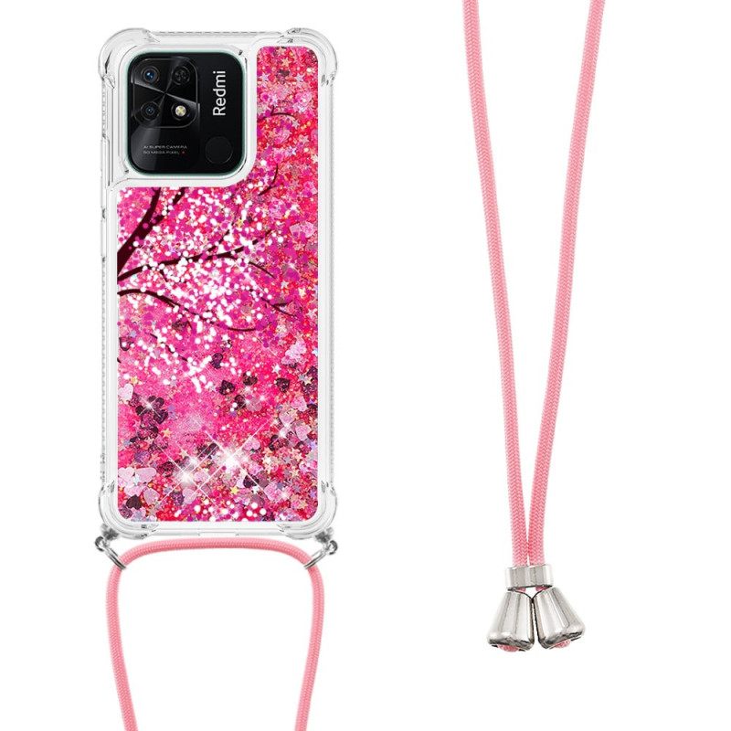 Case Xiaomi Redmi 10C Kiristysnyörillä Vetonauhakiiltopuuhun