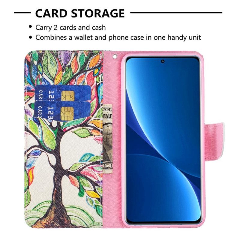Flip Case Xiaomi Redmi 10C Vesiväripuu