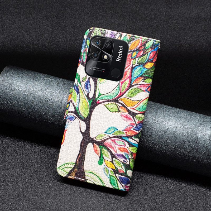 Flip Case Xiaomi Redmi 10C Vesiväripuu