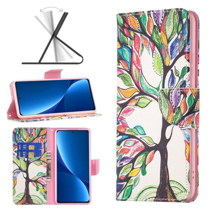 Flip Case Xiaomi Redmi 10C Vesiväripuu