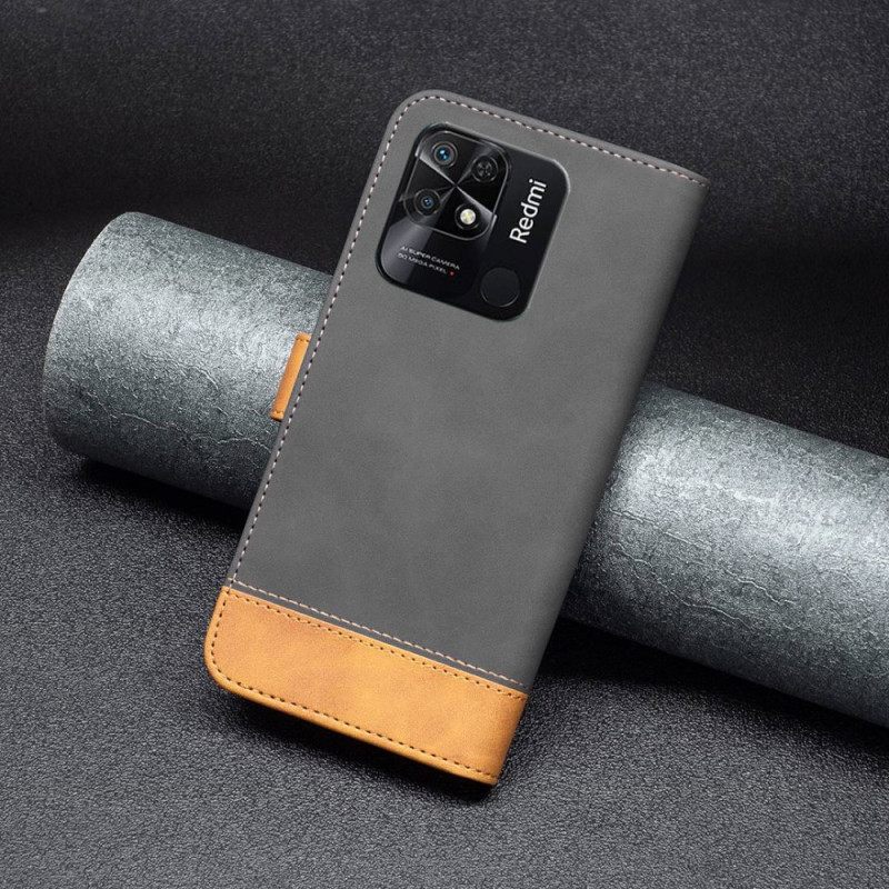 Kotelot Xiaomi Redmi 10C Kaksisävyinen Keinonahka Binfen-väri