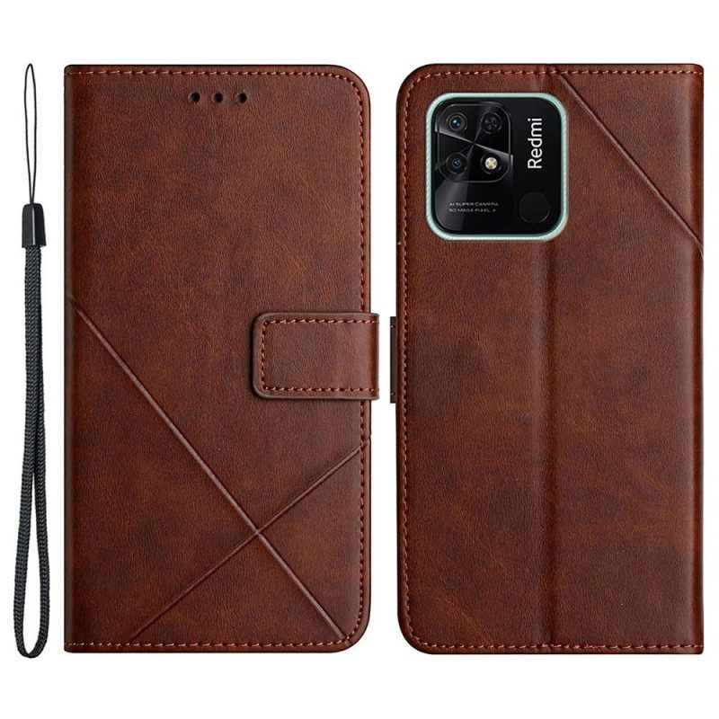 Kotelot Xiaomi Redmi 10C Style Leather Geo X Design