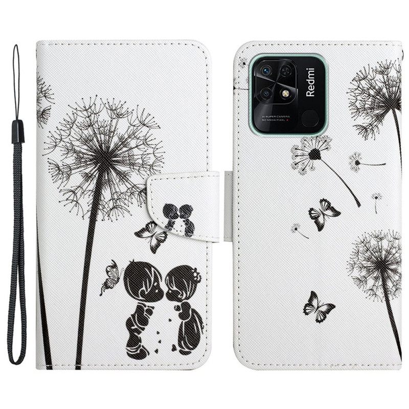 Kotelot Xiaomi Redmi 10C Suojaketju Kuori Dandelions Love In Strap