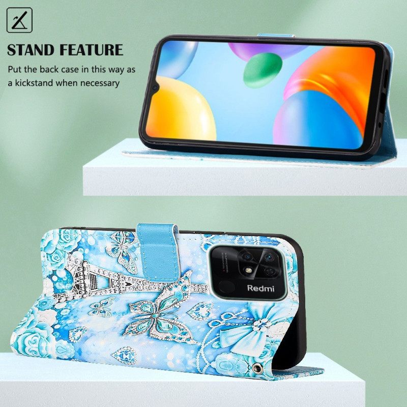 Kotelot Xiaomi Redmi 10C Suojaketju Kuori Eiffel Tower Timanttihihna