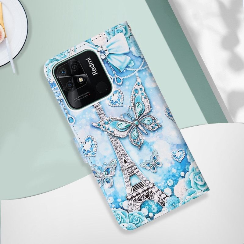 Kotelot Xiaomi Redmi 10C Suojaketju Kuori Eiffel Tower Timanttihihna