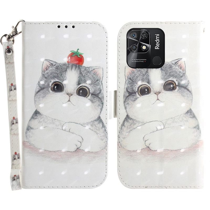 Kotelot Xiaomi Redmi 10C Suojaketju Kuori Grey Thong Cat