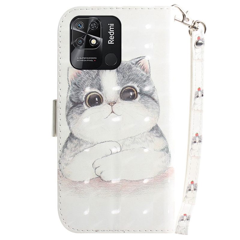 Kotelot Xiaomi Redmi 10C Suojaketju Kuori Grey Thong Cat