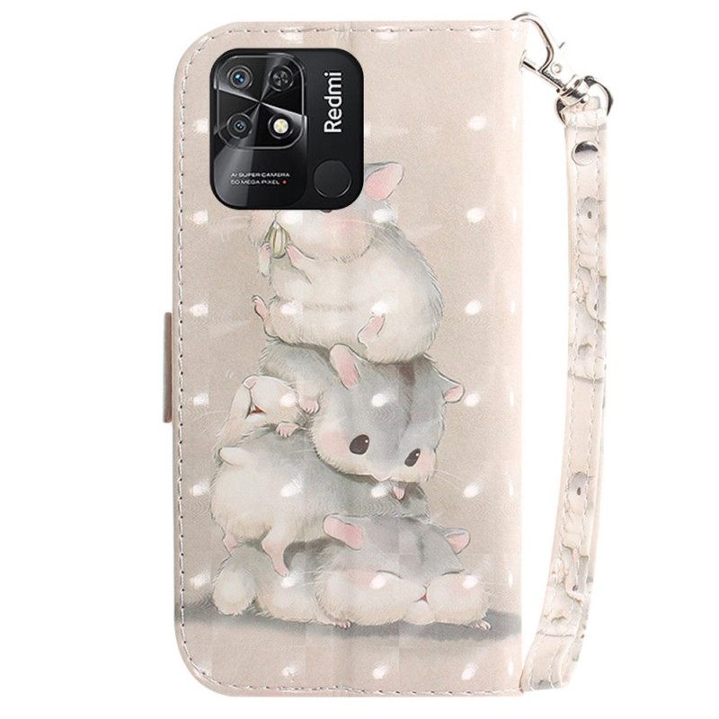 Kotelot Xiaomi Redmi 10C Suojaketju Kuori Squirrels In Lanyard