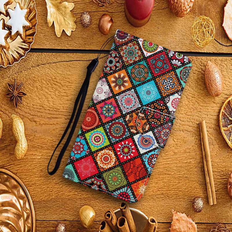 Kotelot Xiaomi Redmi 10C Suojaketju Kuori Strappy Patchwork