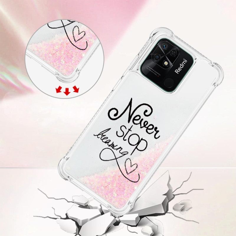 Kuori Xiaomi Redmi 10C Älä Koskaan Lakkaa Haaveilemasta Glitteristä