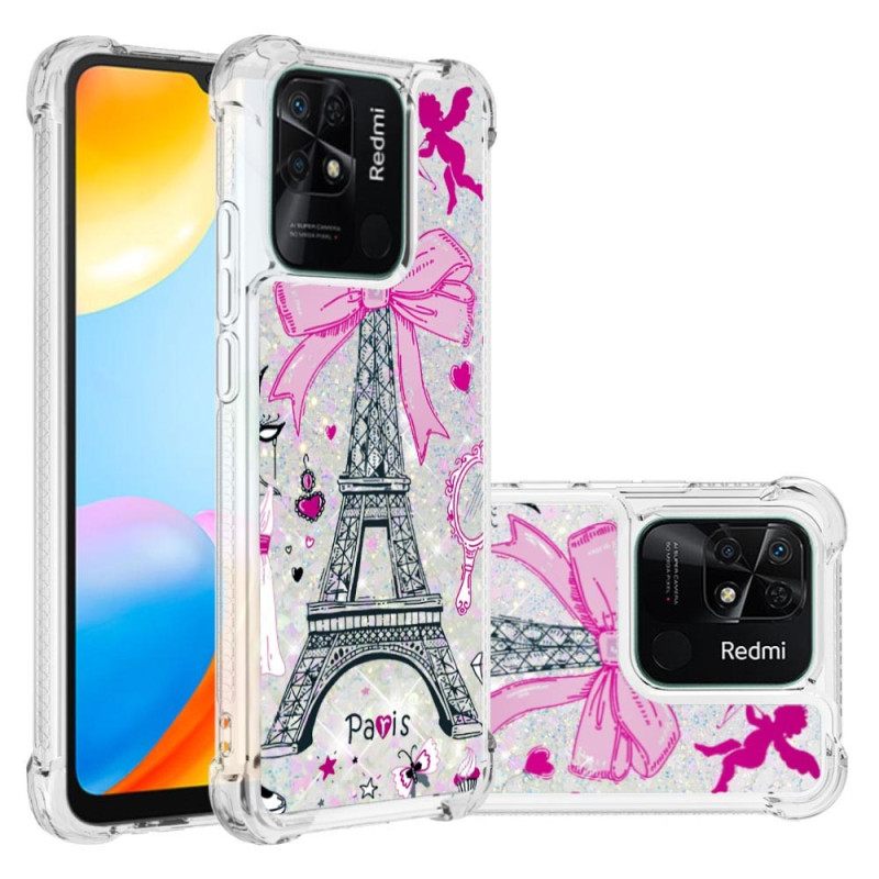 Kuori Xiaomi Redmi 10C Glitter Eiffel Tower