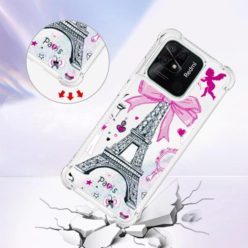 Kuori Xiaomi Redmi 10C Glitter Eiffel Tower