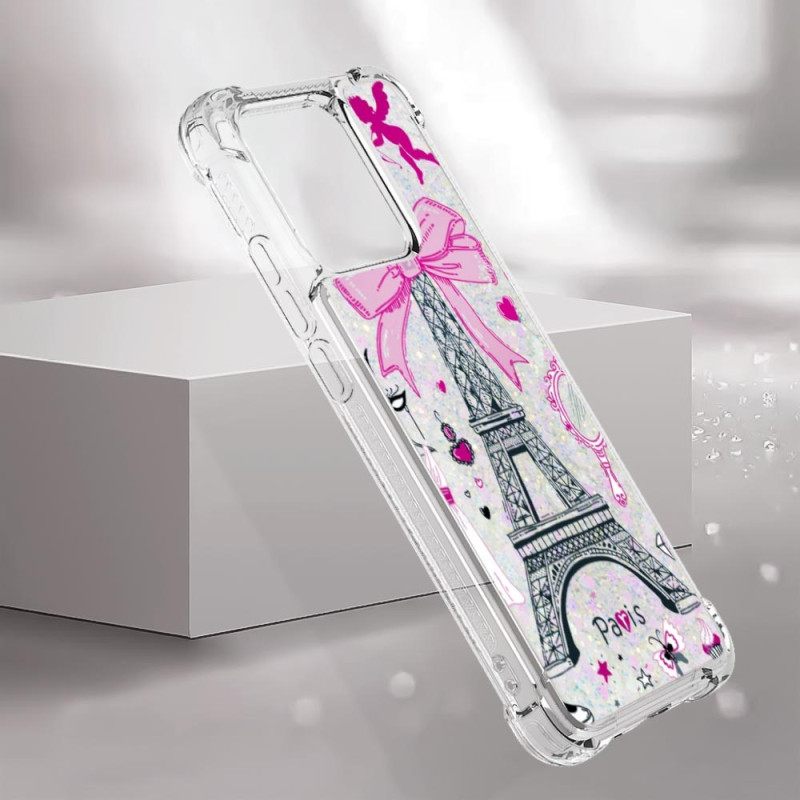 Kuori Xiaomi Redmi 10C Glitter Eiffel Tower
