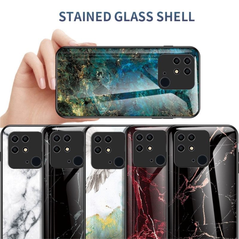 Kuori Xiaomi Redmi 10C Marble Tempered Glass
