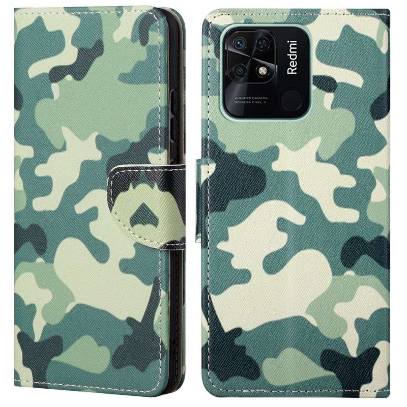 Nahkakotelo Xiaomi Redmi 10C Military Camouflage