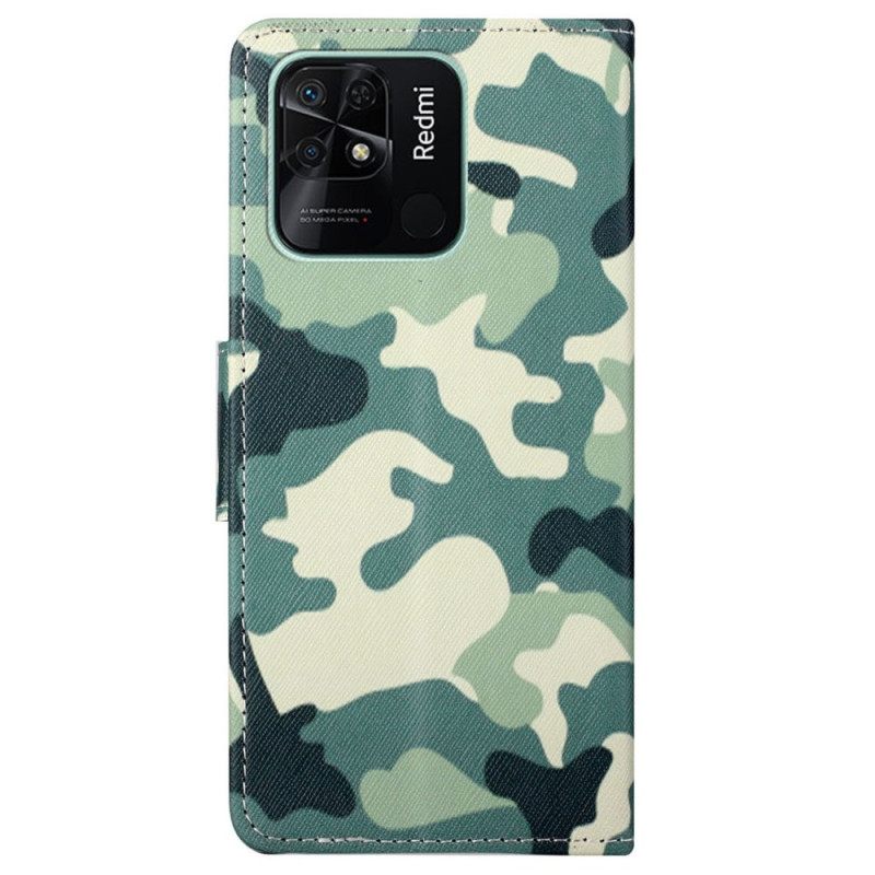 Nahkakotelo Xiaomi Redmi 10C Military Camouflage