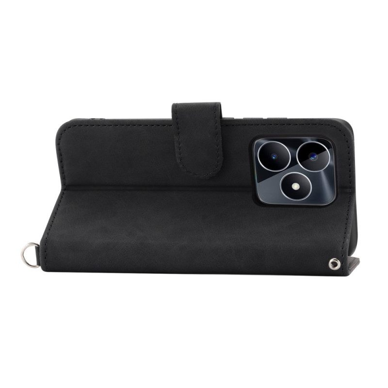 Kotelot Realme C53 Kukkakuvio Hihnalla Ja Olkahihnalla