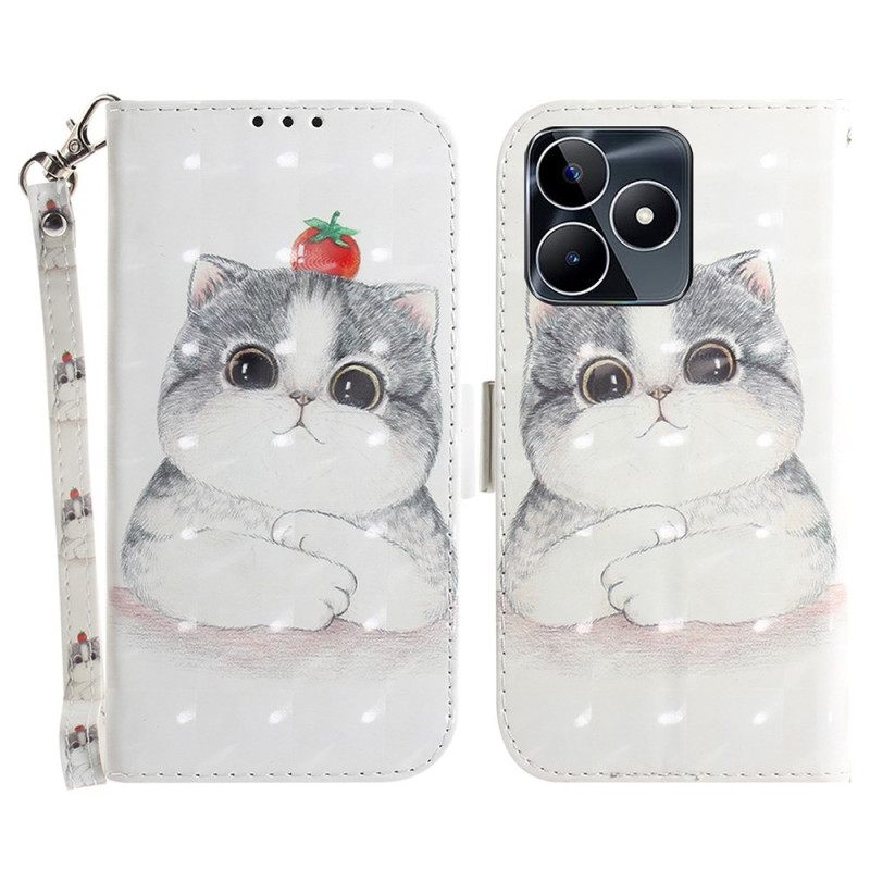 Kotelot Realme C53 Söpö Kissapidike Nauhalla