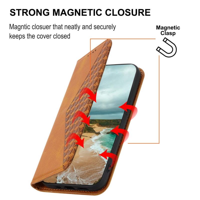 Nahkakotelo Realme C53 Timanttikuvioinen Hihna Suojakuori