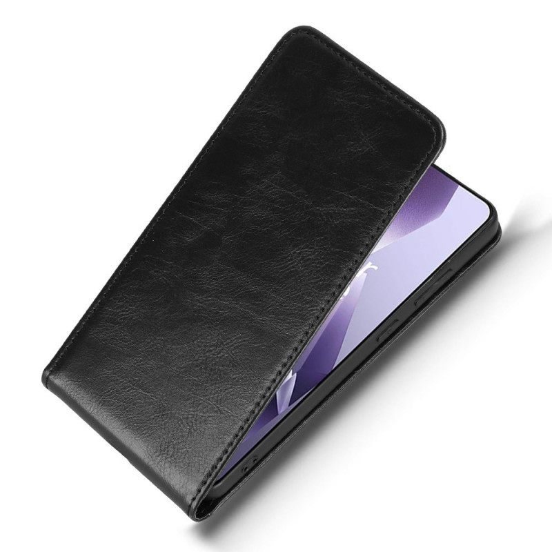 Kotelot Oneplus 13r Keinonahkaa Pystysuoralla Läpällä