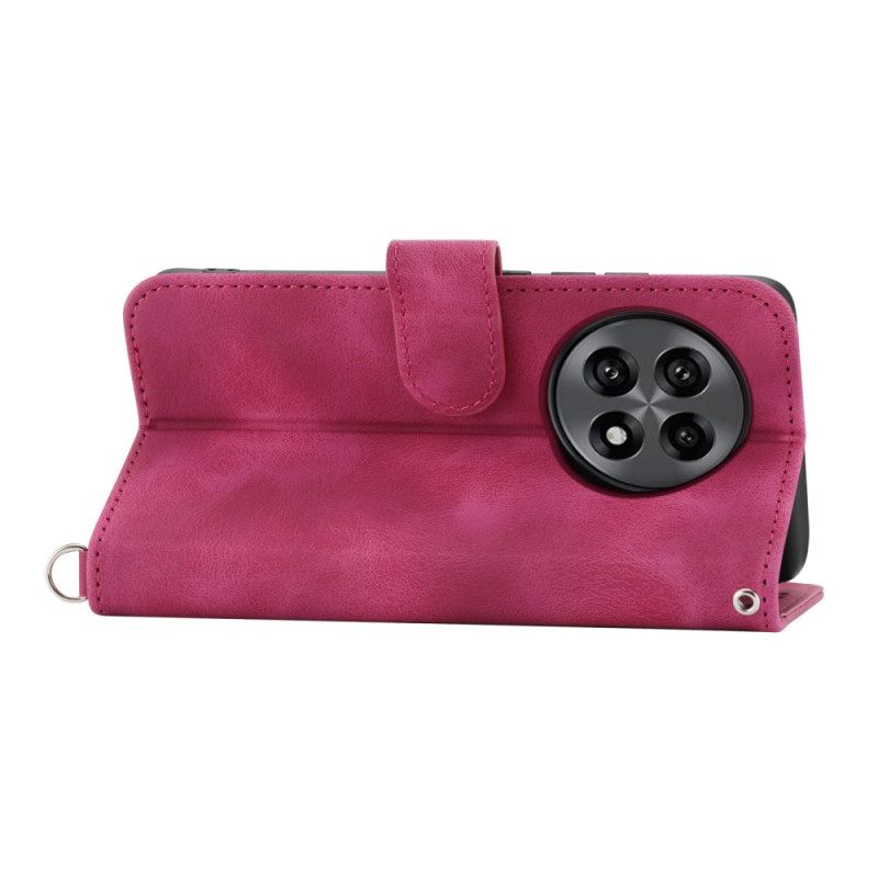 Kotelot Oneplus 13r Mokkanahkainen Pitsikuvio Jossa Hihna Ja Olkahihna Suojakuori