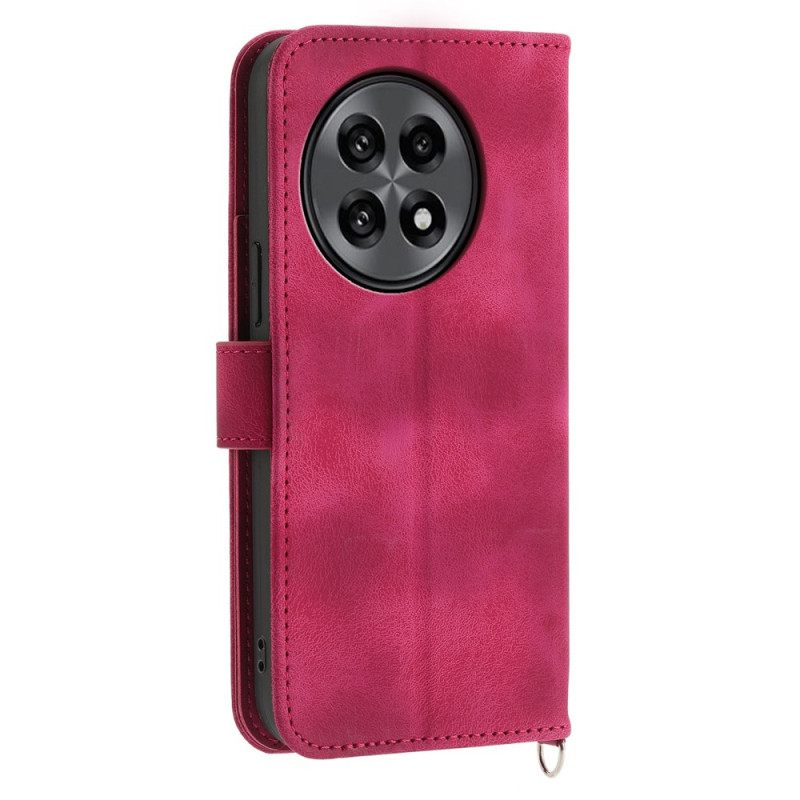 Kotelot Oneplus 13r Mokkanahkainen Pitsikuvio Jossa Hihna Ja Olkahihna Suojakuori