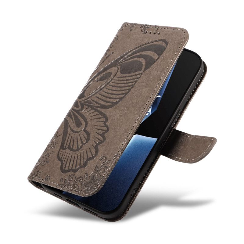 Kotelot Oneplus 13r Perhoskuvioinen Hihnalompakko Suojakuori