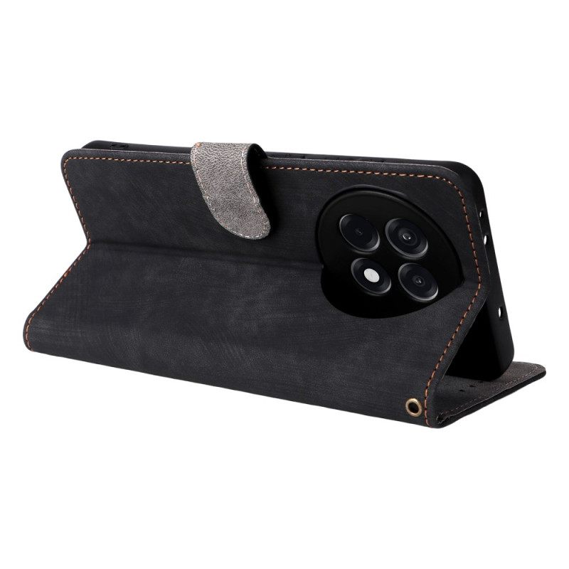 Kuoret Oneplus 13r Rfid-suojattu Nahkakuvio Ja Hihna