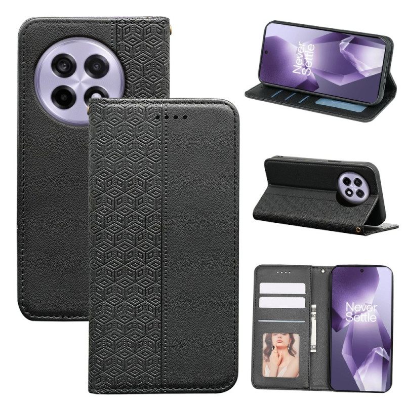 Nahkakotelo Oneplus 13r Ruutukuvioinen Hihnalompakko Suojakuori