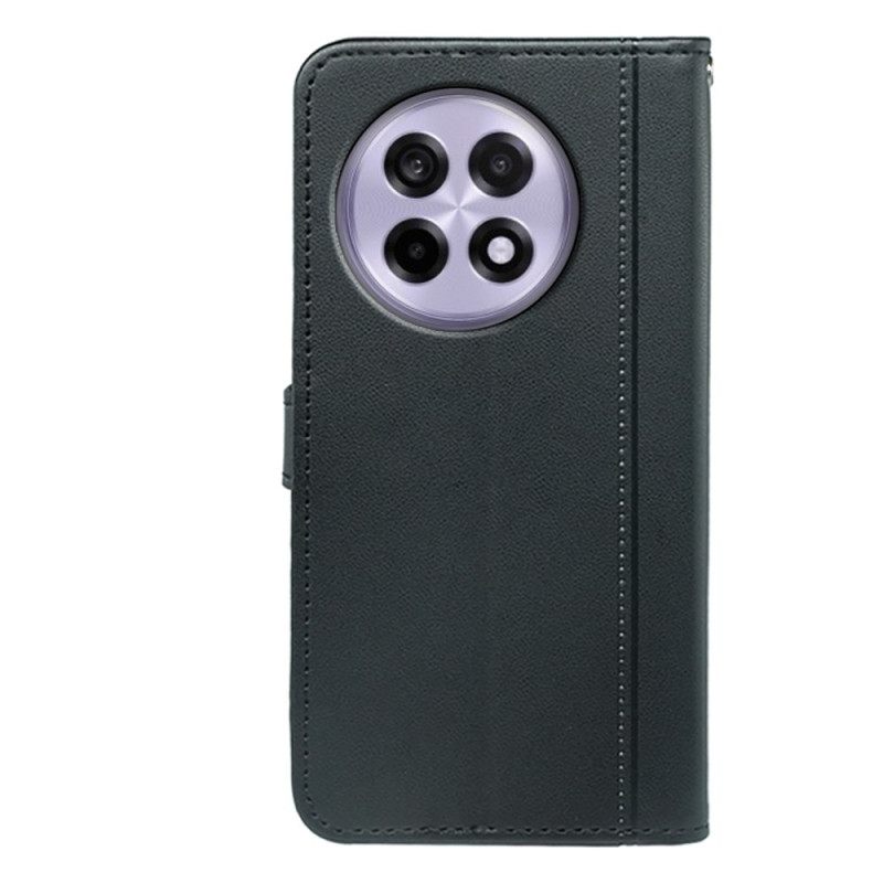 Nahkakotelo Oneplus 13r Tuplakorttikotelollinen Hihnalompakko