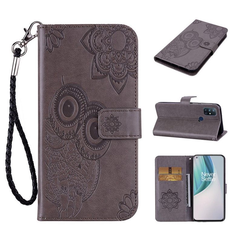 Flip Case OnePlus Nord N10 Pöllömandala Ja Charm