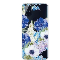 Kuori OnePlus Nord N10 Saumaton Akvarelli Sininen Kukka