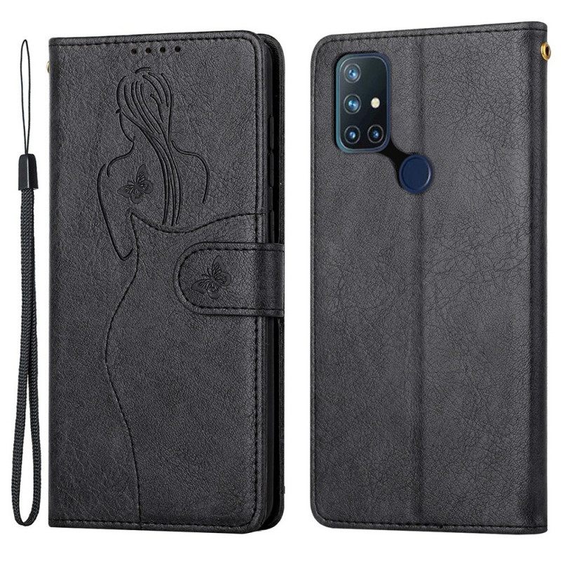 Nahkakotelo OnePlus Nord N10 Faux Leather Silhouette