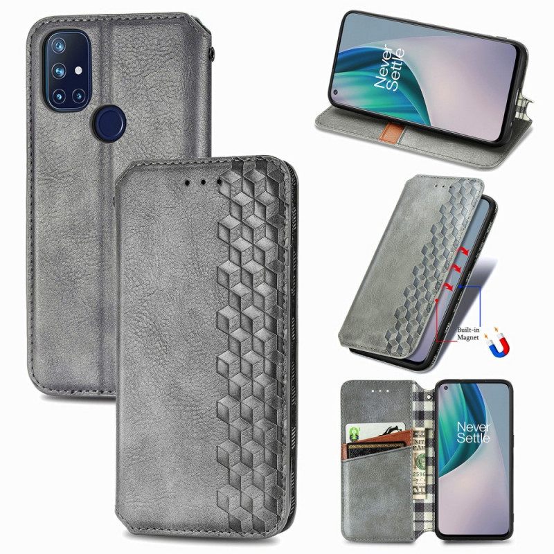 Puhelinkuoret OnePlus Nord N10 Kotelot Flip Diamond Texture Leather Effect