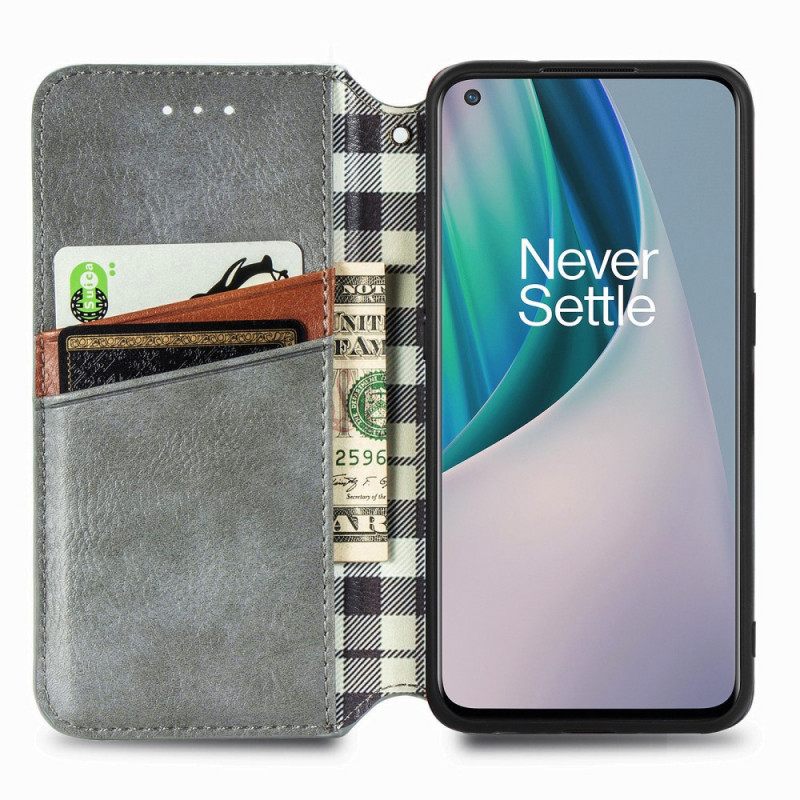 Puhelinkuoret OnePlus Nord N10 Kotelot Flip Diamond Texture Leather Effect