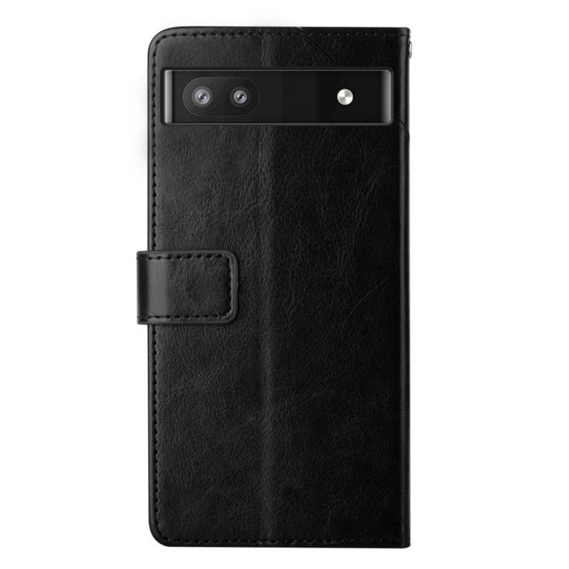 Flip Case Google Pixel 6A Suojaketju Kuori Y Strappy Design