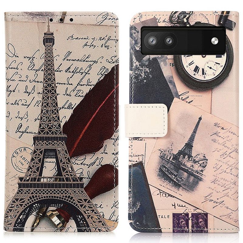 Kotelot Google Pixel 6A Eiffel-tornin Kuvio