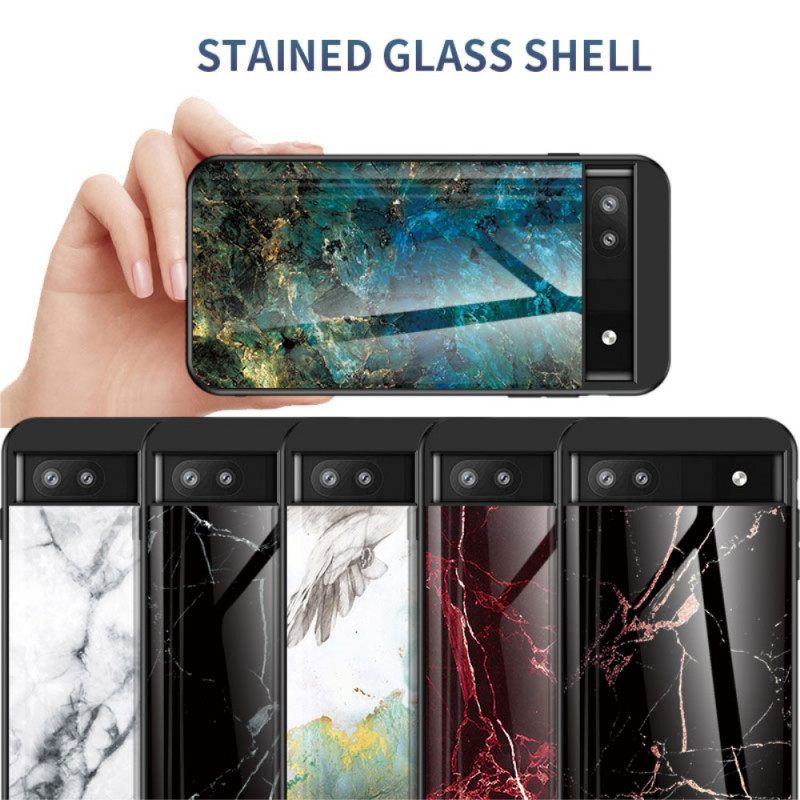 Kuori Google Pixel 6A Marble Tempered Glass
