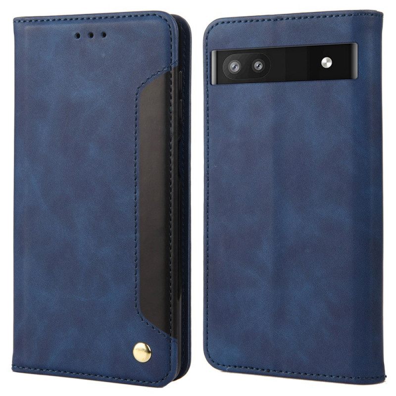 Puhelinkuoret Google Pixel 6A Kotelot Flip Bicolor Signature