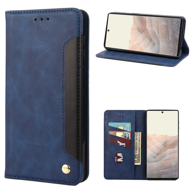 Puhelinkuoret Google Pixel 6A Kotelot Flip Bicolor Signature