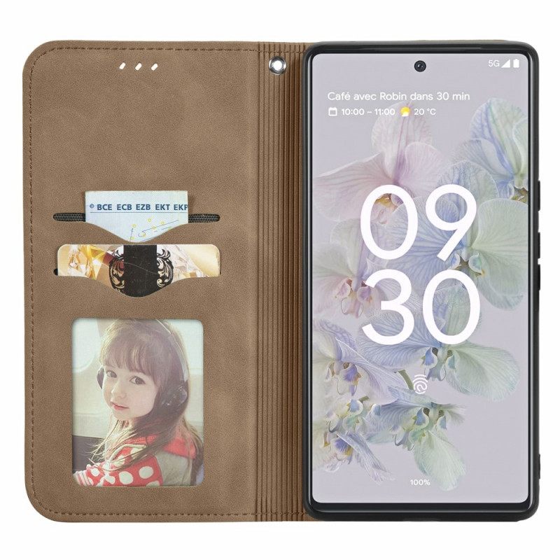 Puhelinkuoret Google Pixel 6A Kotelot Flip Vintage Sarja