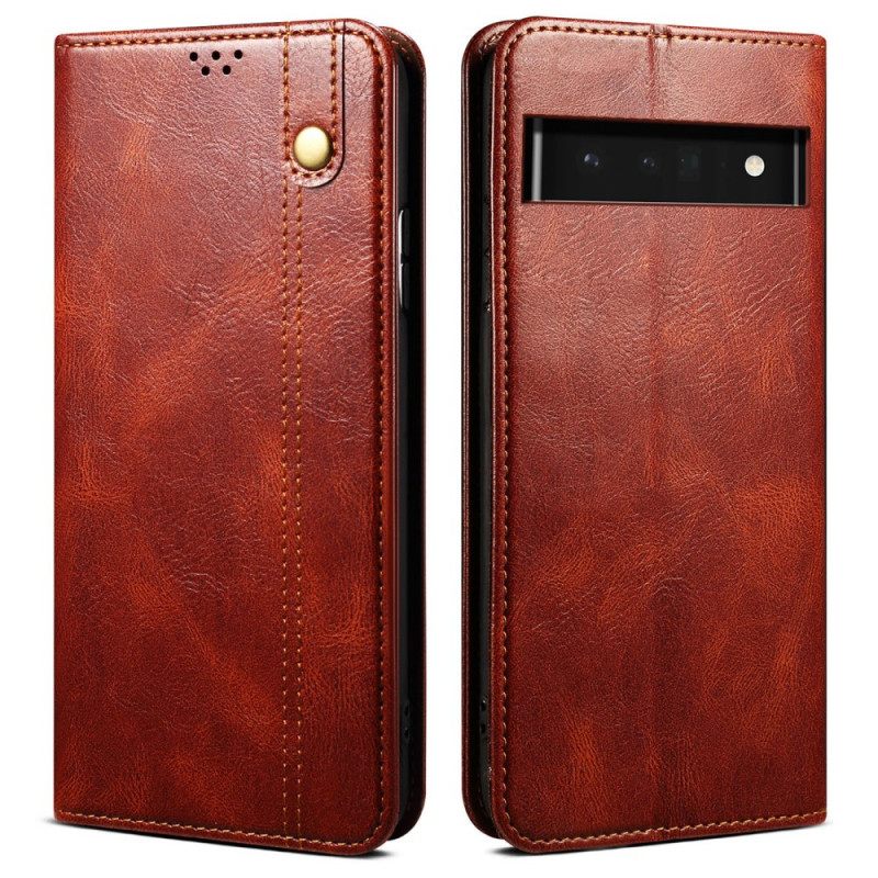 Puhelinkuoret Google Pixel 6A Kotelot Flip Waxed Leather Effect