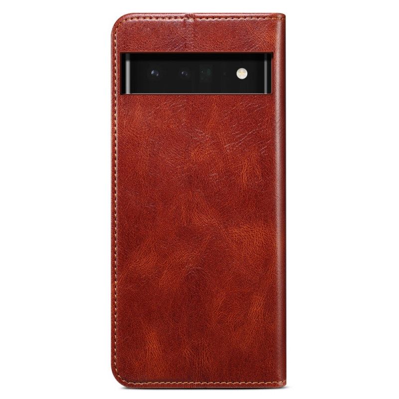 Puhelinkuoret Google Pixel 6A Kotelot Flip Waxed Leather Effect
